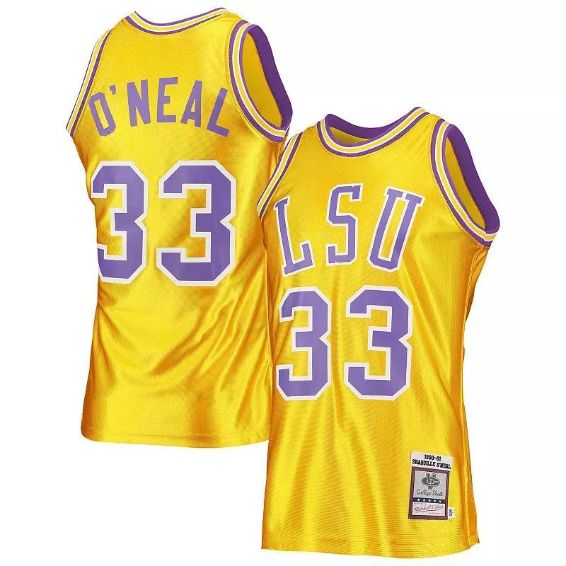 Mens Mitchell & Ness Shaquille ONeal LSU Tigers 1990/91 Authentic Throwback College Jersey Product Image