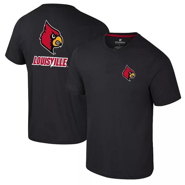 Mens Colosseum Louisville Cardinals Logo Lockup 2-Hit Active Blend T-Shirt Product Image