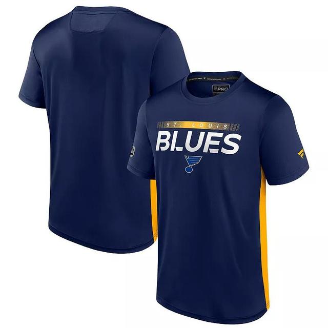 Mens Fanatics Branded /Gold St. Louis Blues Authentic Pro Rink Tech T-Shirt Product Image