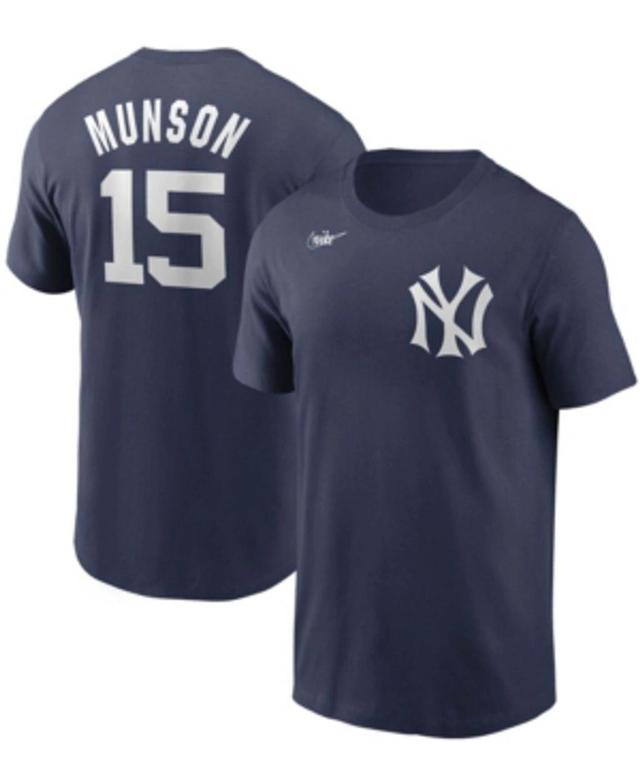 NIKE Men's Thurman Munson Navy New York Yankees Cooperstown Collection Name Number T-shirt Product Image