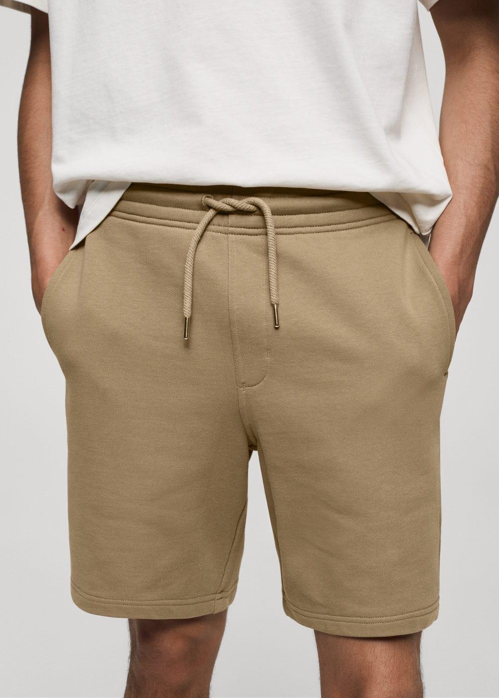 MANGO MAN - Jogger cotton Bermuda shorts sandMen Product Image