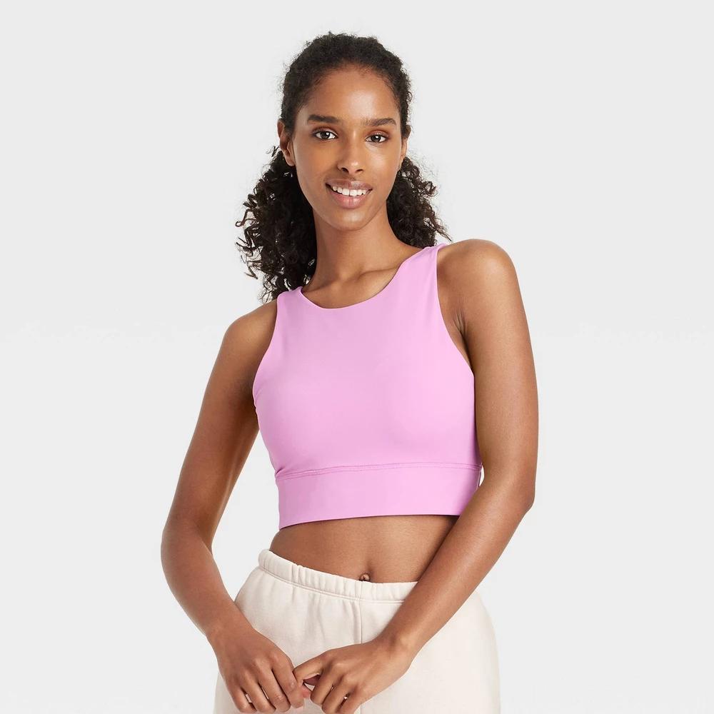 Womens High Neck Longline Bra - JoyLab Product Image