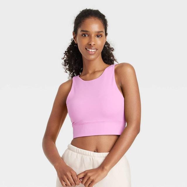 Womens High Neck Longline Bra - JoyLab XS Product Image