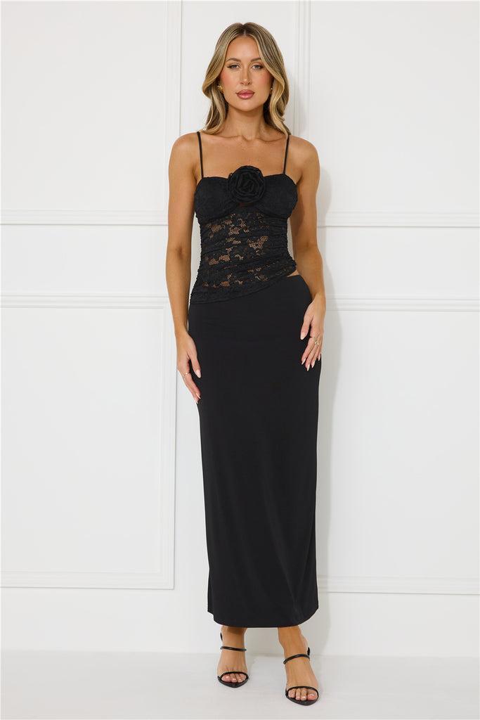 Stylish Luxury Lace Maxi Dress Black product image