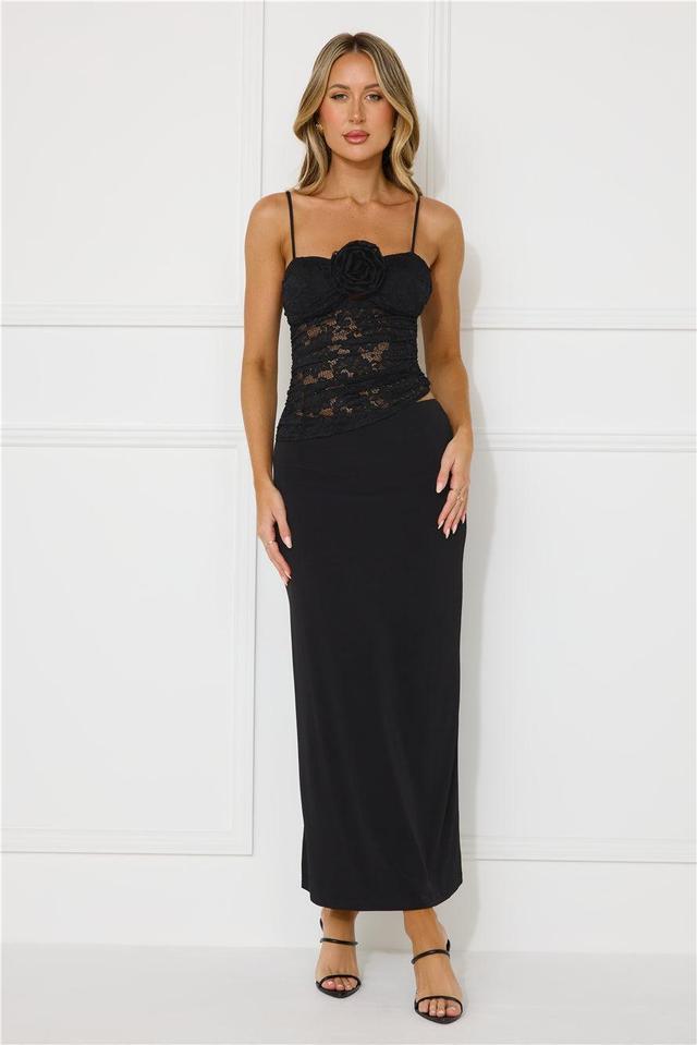 Stylish Luxury Lace Maxi Dress Black Product Image