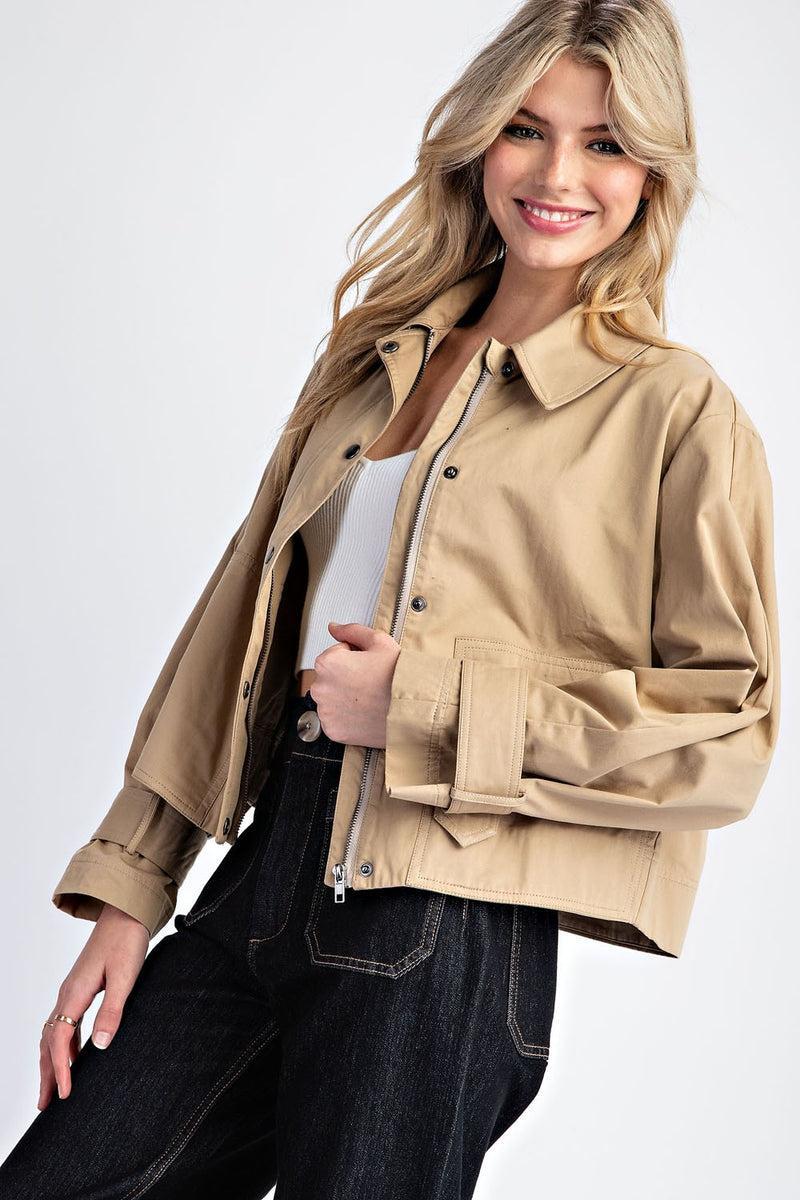 Cropped Trench Coat Jacket product image