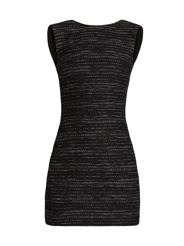 Womens Indigo Tweed Sleeveless Minidress Product Image