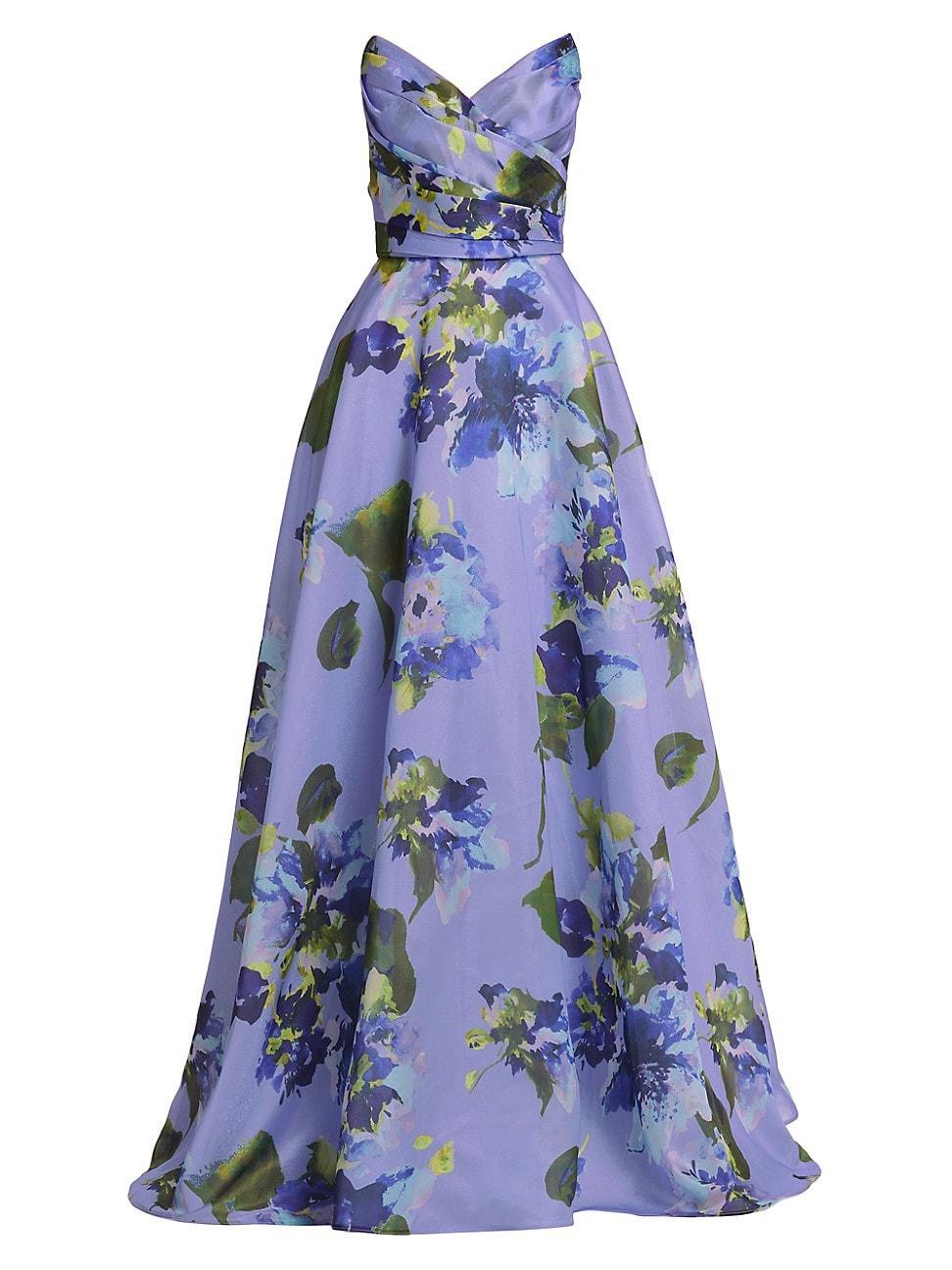 Womens Strapless Floral Ballgown Product Image