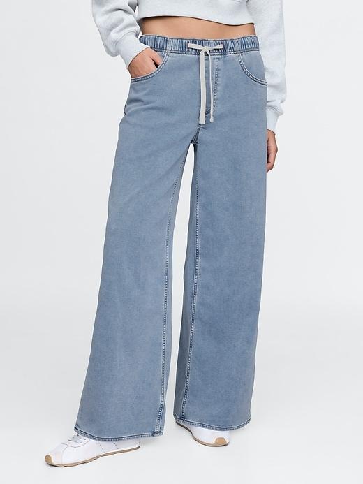 Mid Rise Knit Easy Baggy Jeans Product Image