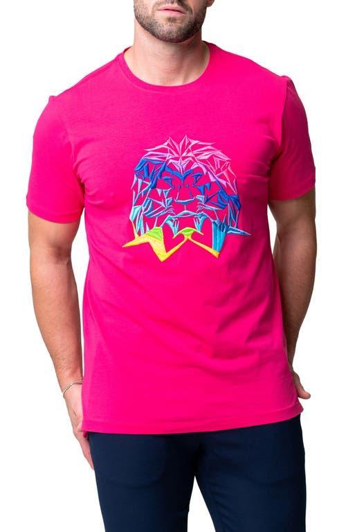 Maceoo Lion Face Embroidered T-Shirt Product Image