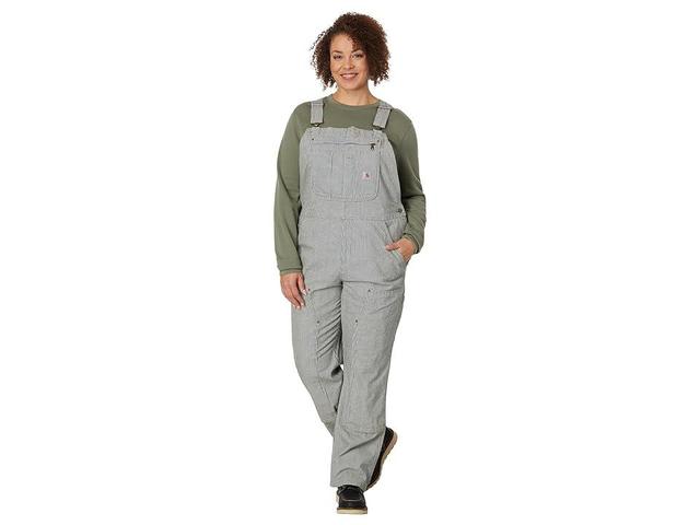 Carhartt Relaxed Fit Denim Striped Bib Overall (Railroad Stripe) Women's Overalls One Piece Product Image