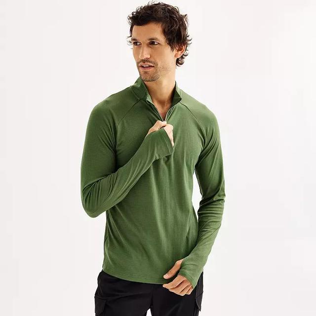 Mens Tek Gear Long Sleeve Quarter Zip Pullover Alva Green Product Image