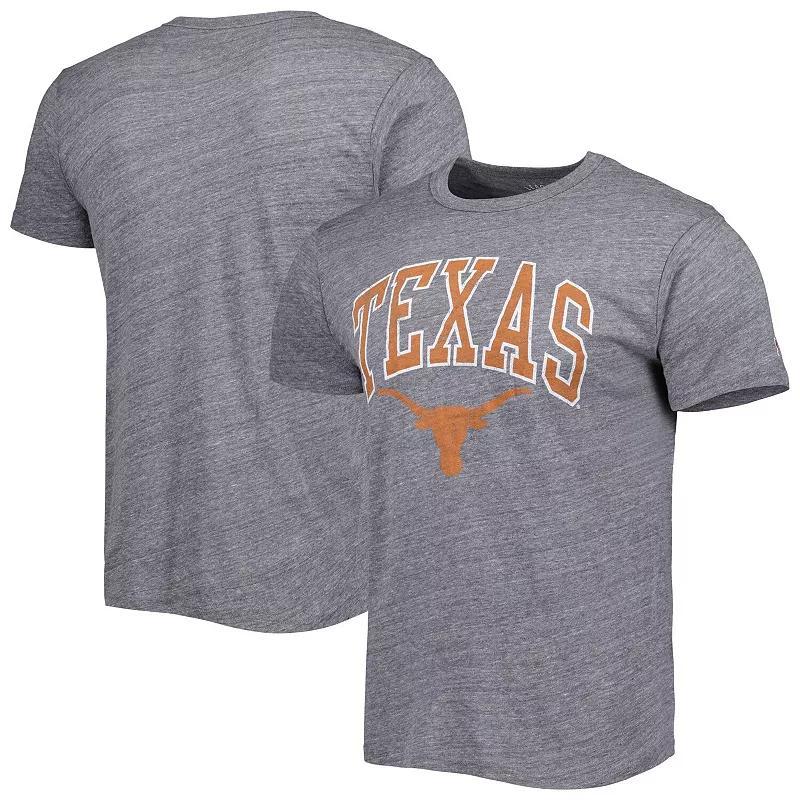 Mens League Collegiate Wear Heather Gray Texas Longhorns 1965 Arch Victory Falls Tri-Blend T-Shirt Product Image