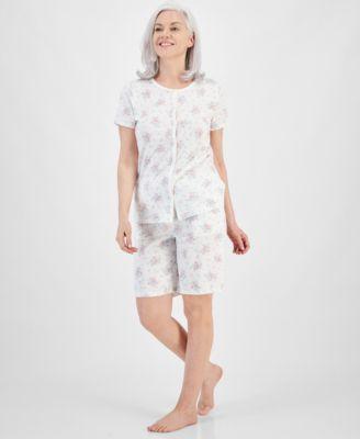 Charter Club Womens 2-Pc. Cotton Bermuda Short Pajamas Set, Created for Macys Product Image