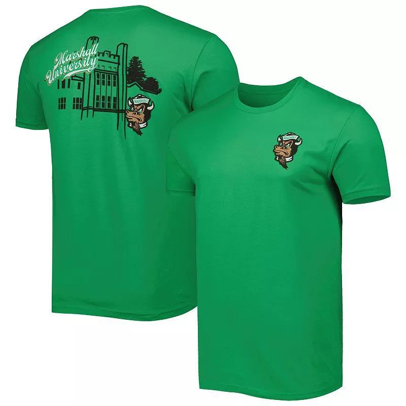 Mens Kelly Marshall Thundering Herd Mascot Scenery Premium T-Shirt Product Image