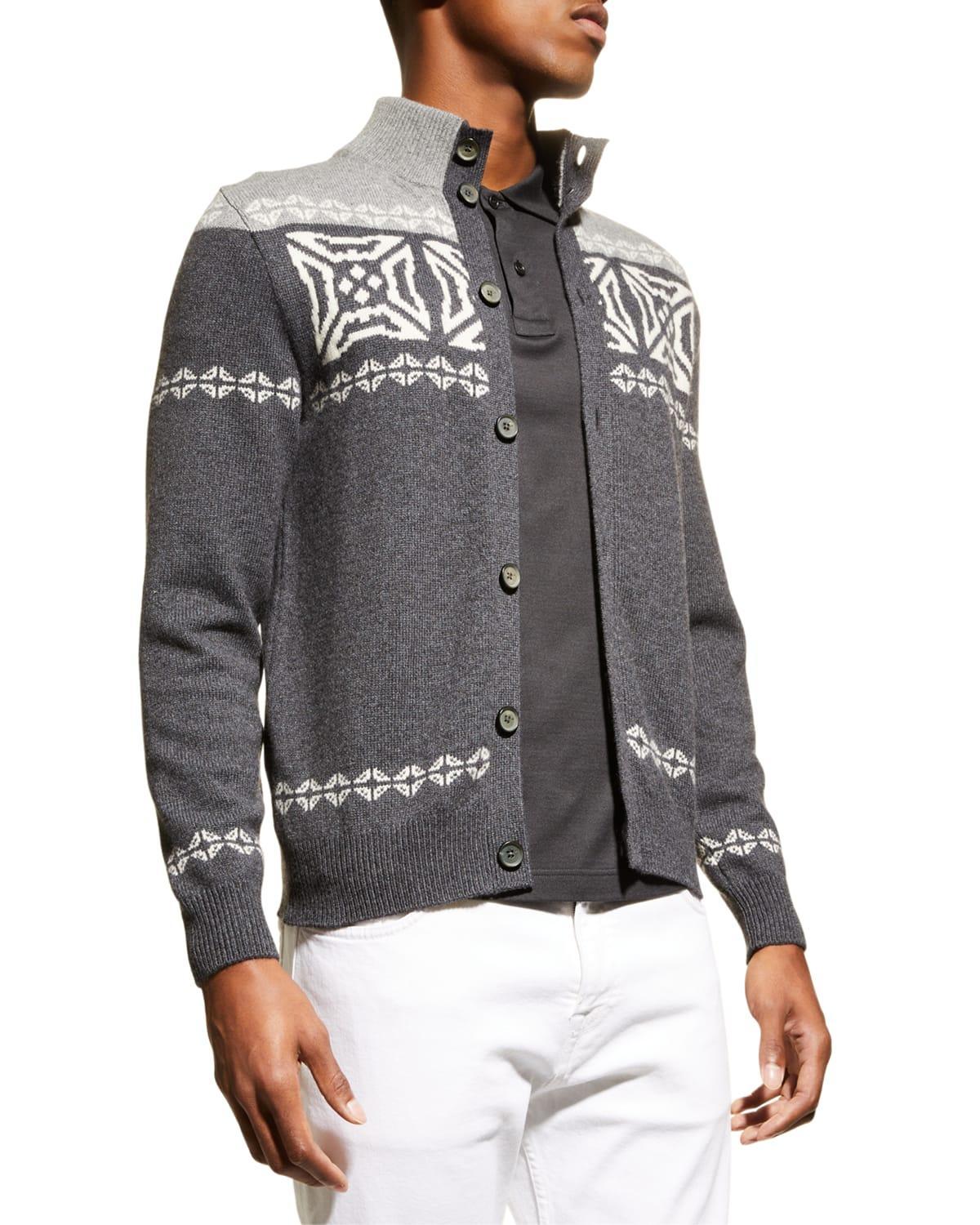 Mens Gray Alpine Cashmere Cardigan Product Image