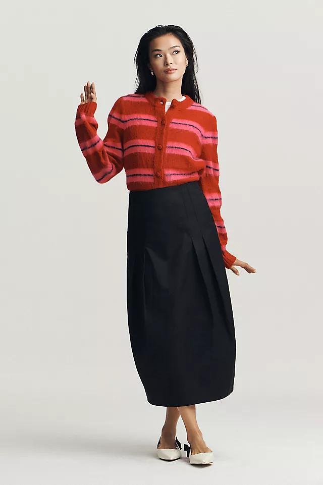 Maeve Sculpted Bow Midi Skirt Product Image