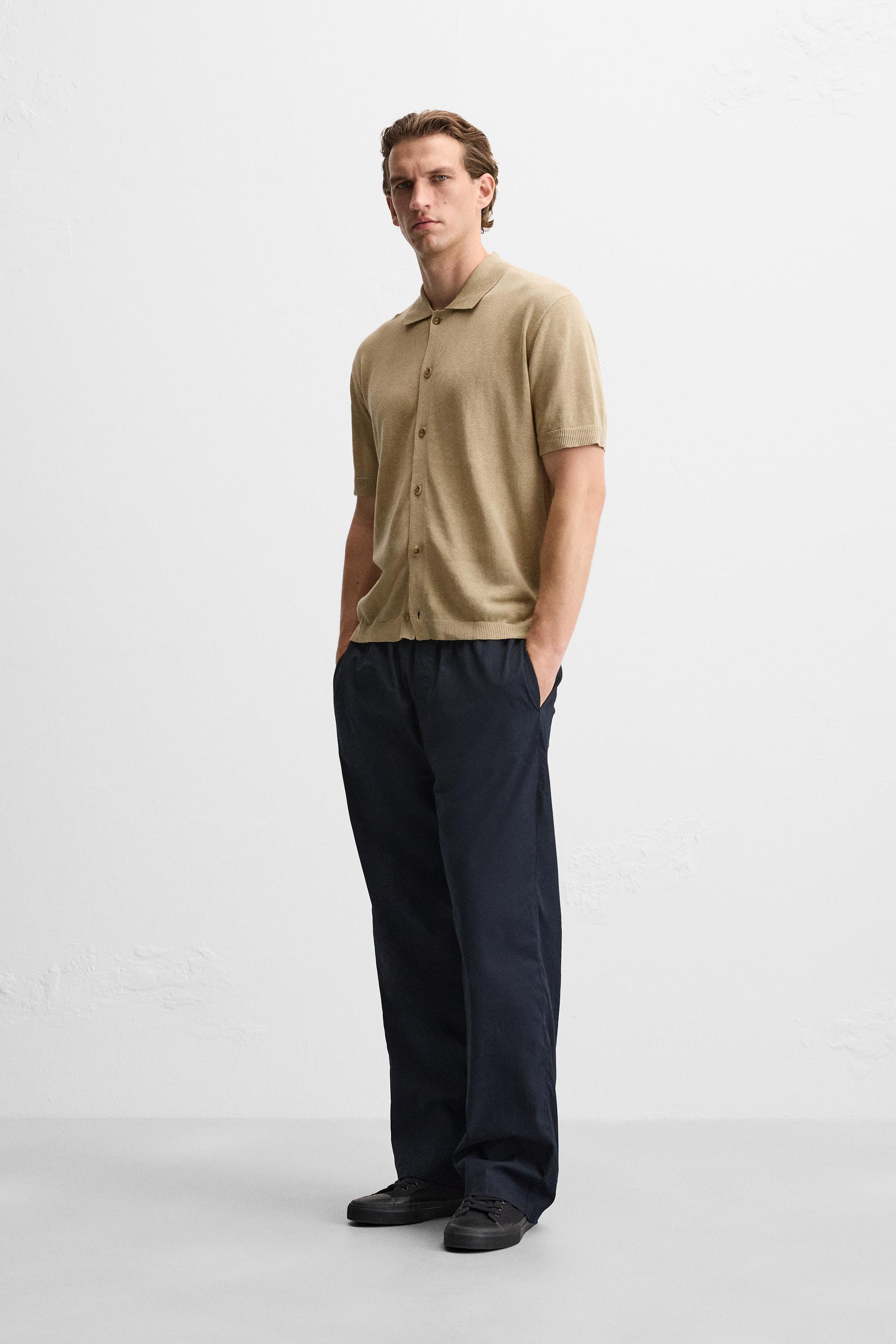 COTTON - LINEN BLEND KNIT SHIRT Product Image