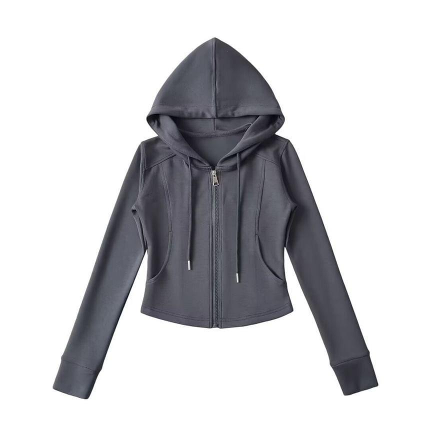 Plain Panel Zip Hoodie Product Image