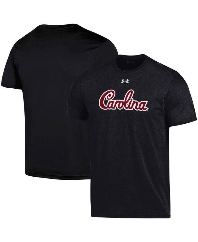 Mens Under Armour Garnet South Carolina Gamecocks School Logo Wordmark Performance Cotton T-Shirt Product Image