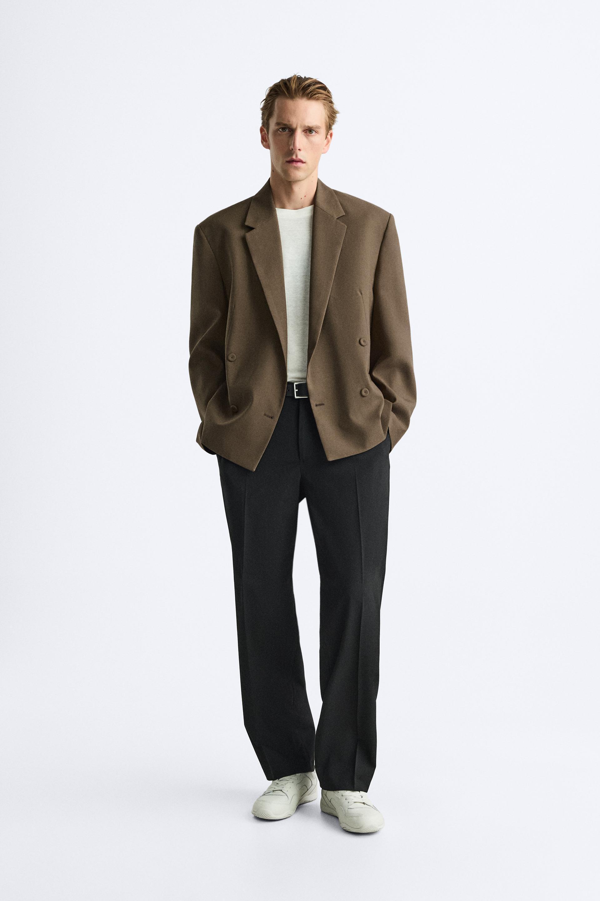 WOOL BLEND CROPPED FIT BLAZER Product Image