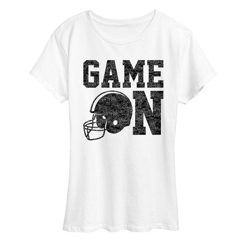 Womens Game On Football Graphic Tee, Girls Product Image