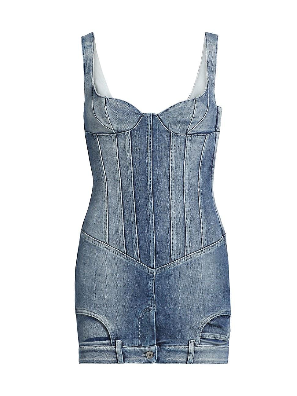 Womens Upside Down Bustier Denim Minidress Product Image