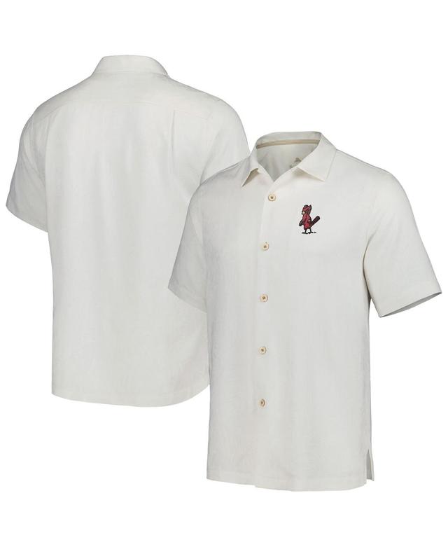 Mens Tommy Bahama White St. Louis Cardinals Sport Tropic Isles Camp Button-Up Shirt Product Image