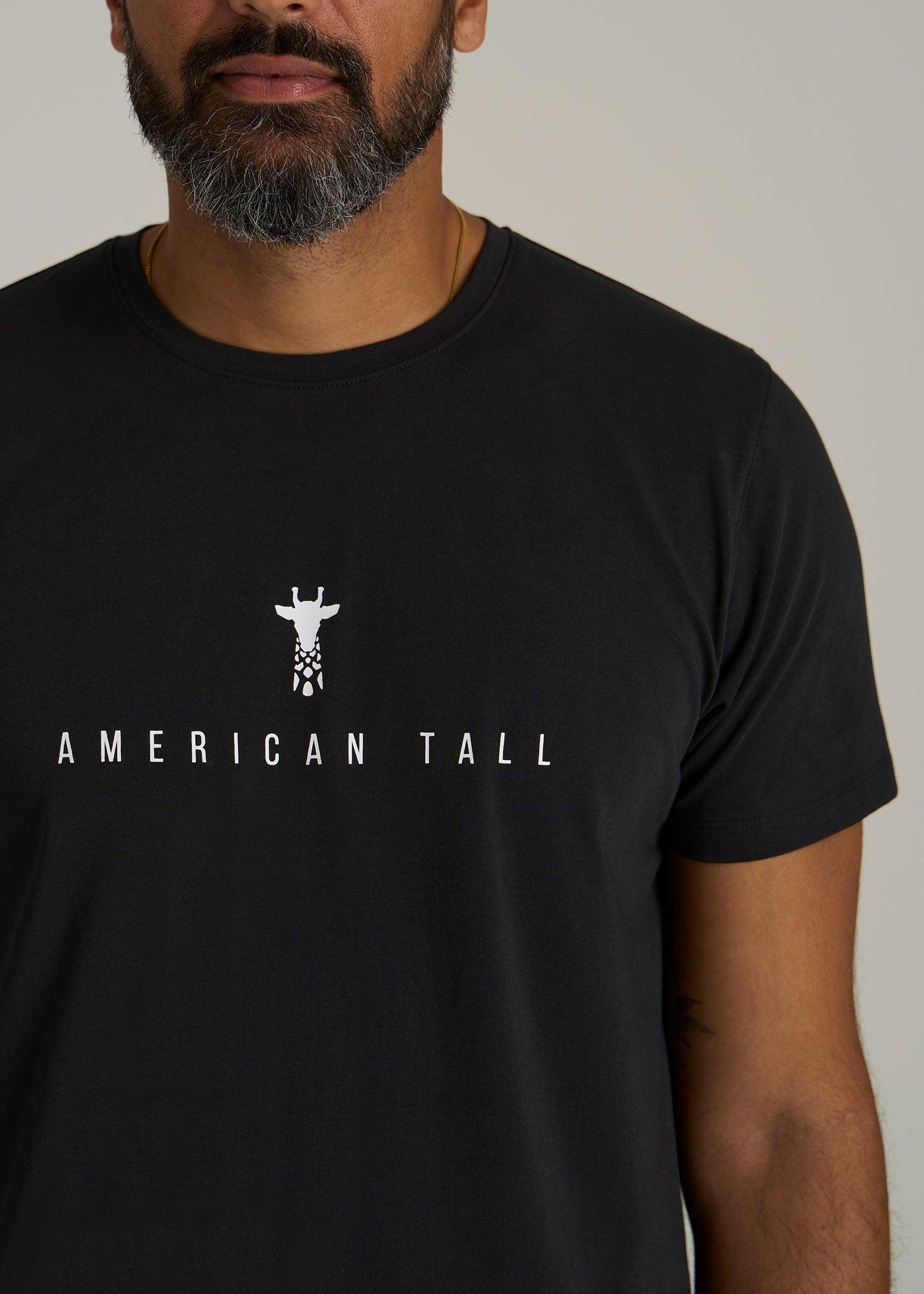 Logo Tee for Tall Men in Black Product Image