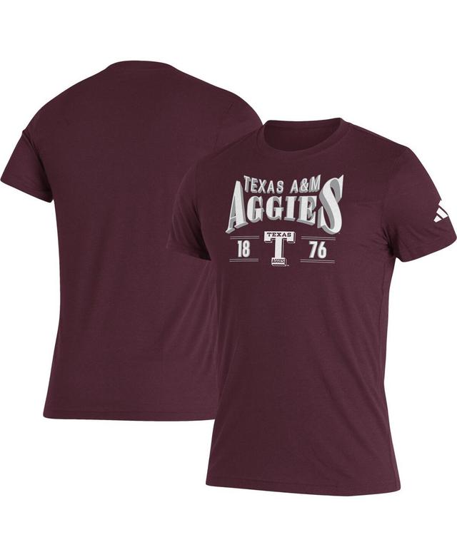 Mens adidas Maroon Texas A&M Aggies Along The Shadow Tri-Blend T-Shirt Product Image