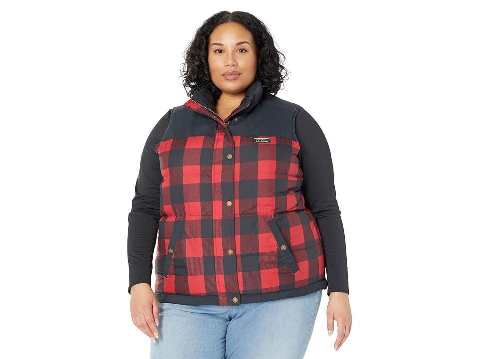 L.L.Bean Plus Size Mountain Classic Down Vest Print (Rich Buffalo Plaid) Women's Clothing Product Image