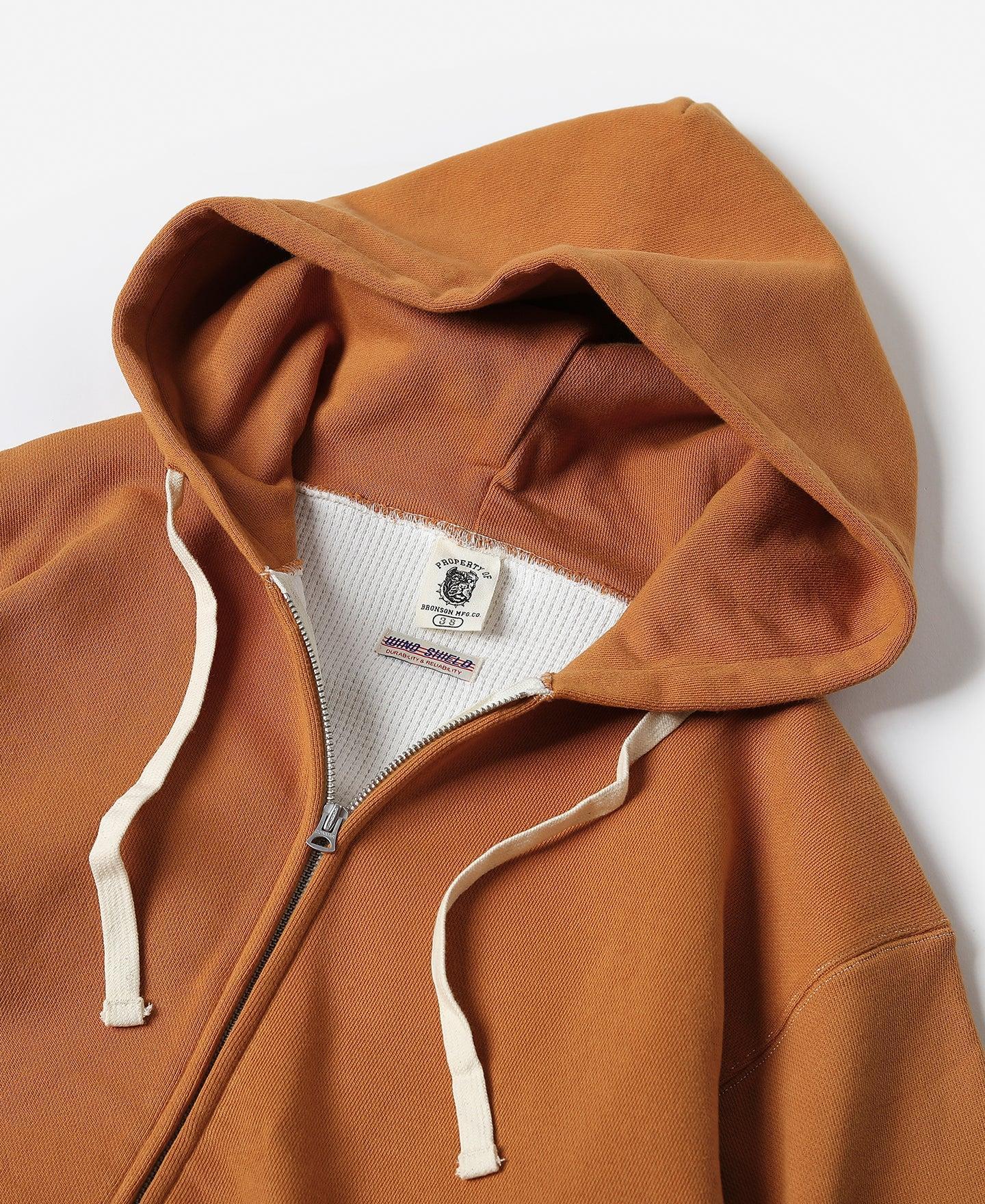 1950s Wind Shield Full-Zip Thermal Hoodie - Orange Product Image