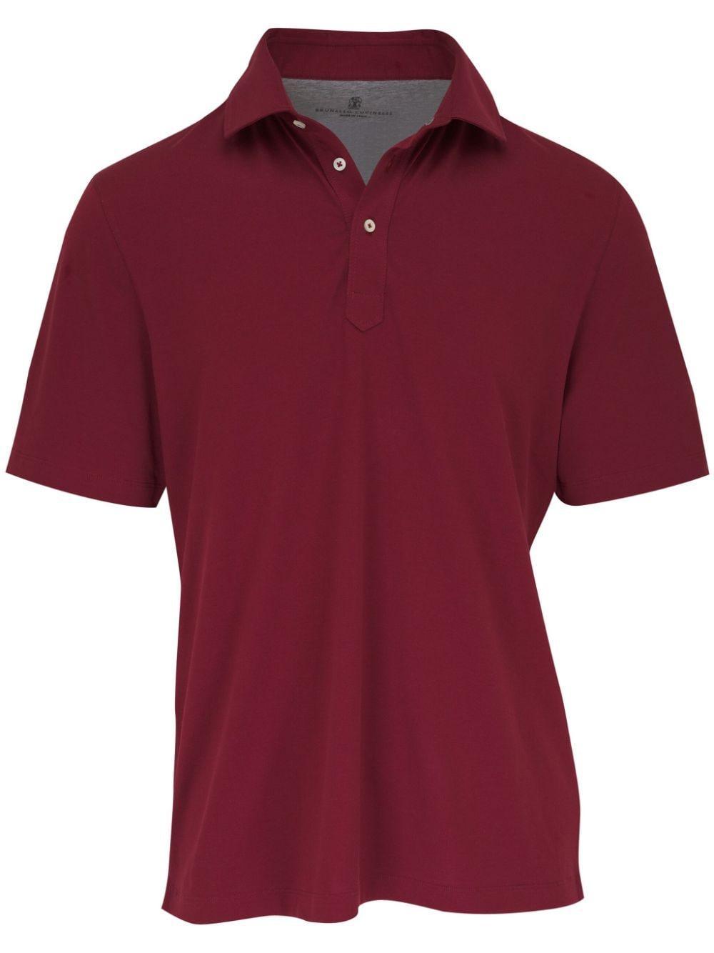 Classic Short-sleeved Polo Shirt In Red Product Image