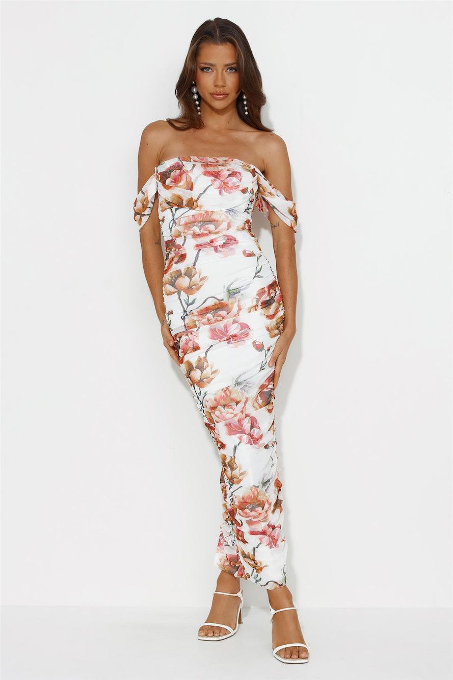 Spring Garden Mesh Maxi Dress White Product Image