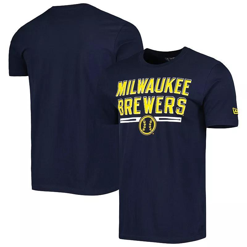 Mens New Era Milwaukee Brewers Batting Practice T-Shirt Blue Product Image