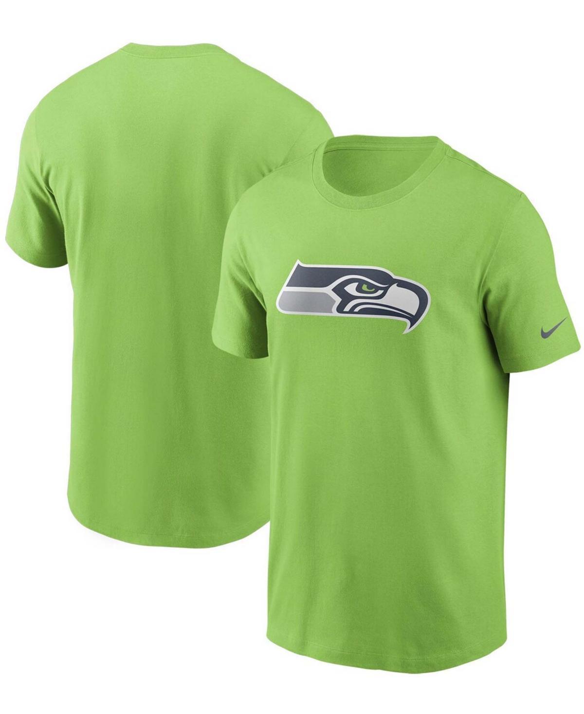 Mens Neon Green Seattle Seahawks Primary Logo T-shirt Product Image