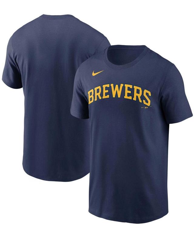 Mens Nike Navy Milwaukee Brewers Team Wordmark T-shirt Product Image