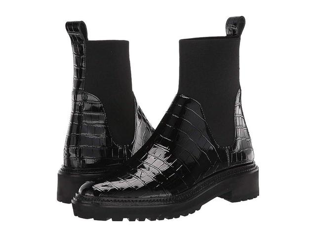 Loeffler Randall Bridget Chelsea Combat Boot Shiny Embossed Croc) Women's Shoes Product Image