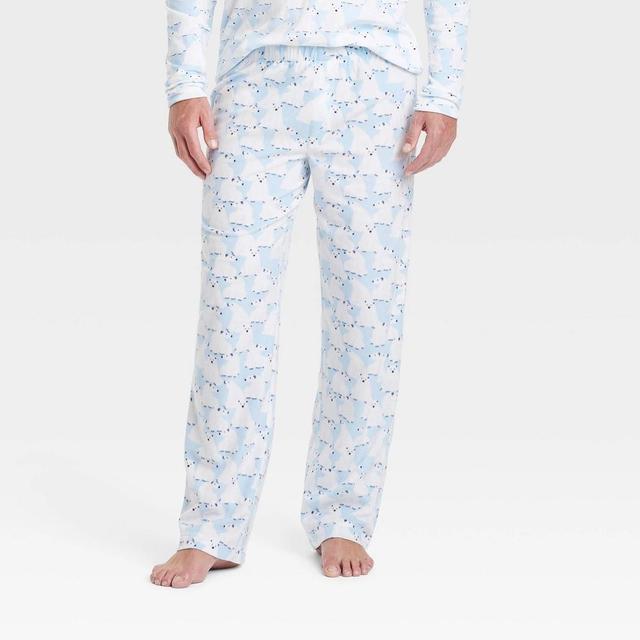 Men's Polar Bear Print Microfleece Holiday Matching Family Pajama Pants - Wondershop™ Blue L Product Image