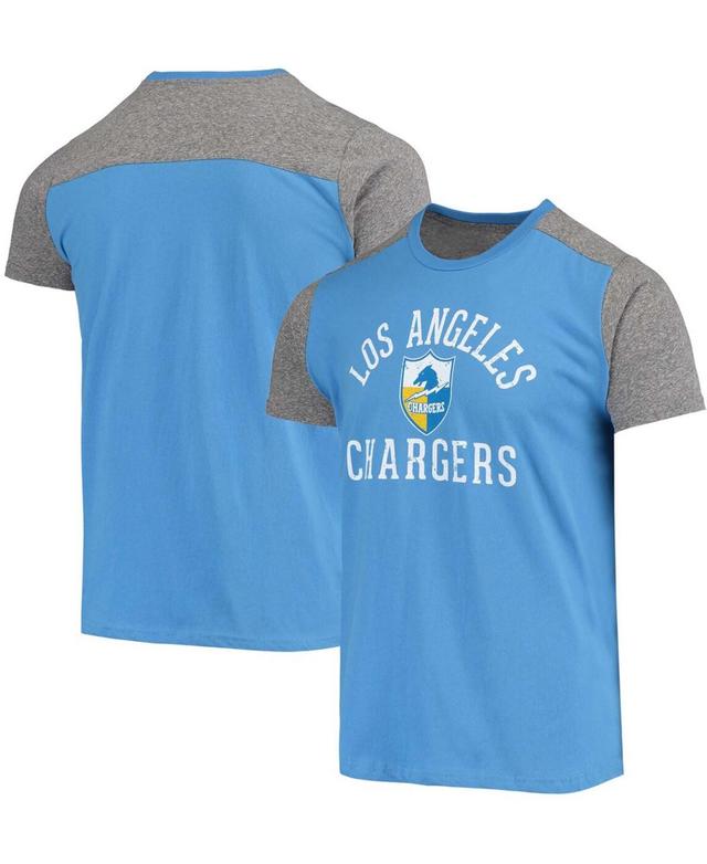 Mens Powder Blue Los Angeles Chargers Gridiron Classics Field Goal Slub T-shirt - Blue Product Image