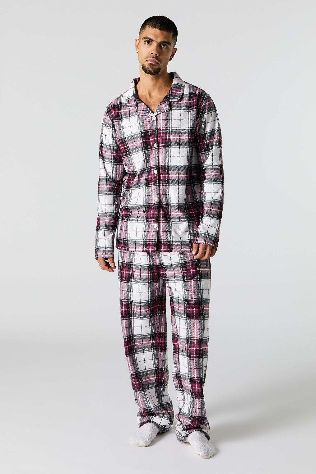 Mens Matching the Family Plaid Flannel 2 Piece Pajama Set Male Product Image