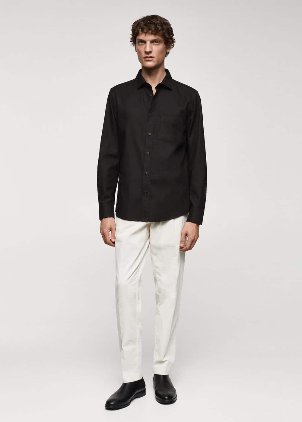 Mango Mens Brushed Cotton Twill Shirt Product Image