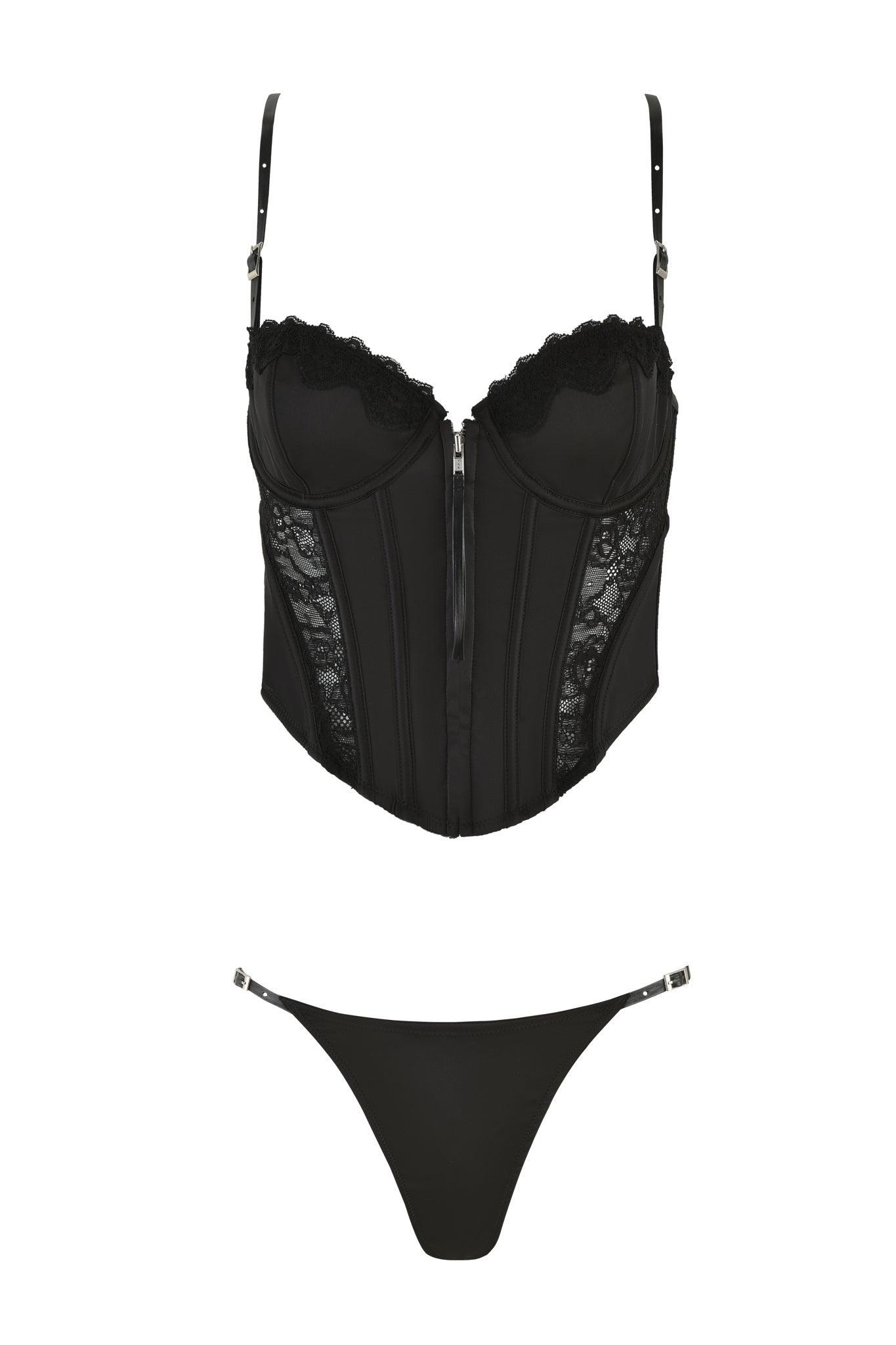 SATINE 2 PIECE SET - BLACK Product Image