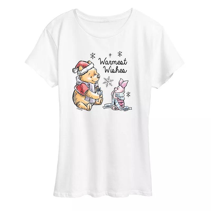 Disneys Winnie The Pooh Piglet & Pooh Womens Warmest Wishes Graphic Tee, Girls Product Image