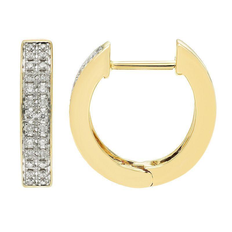 The Regal Collection 14k Gold 1/4 Carat T.W. Certified Diamond Huggie Hoop Earrings, Womens, 14k White Gold Product Image