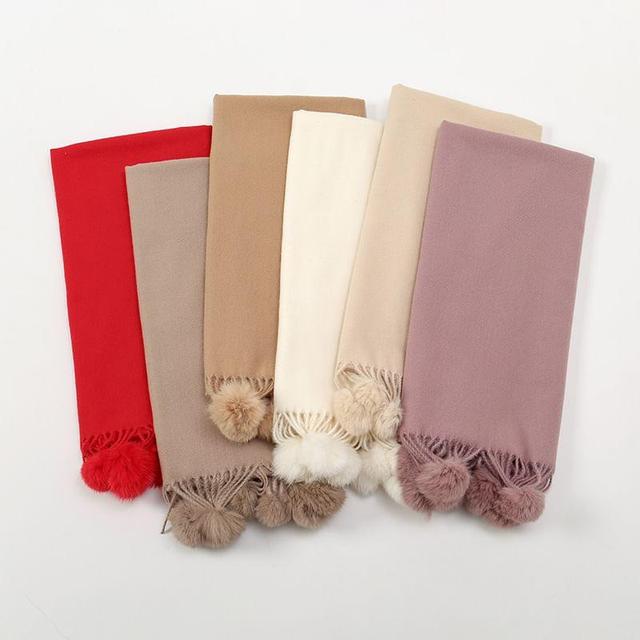 Plain Pom Pom Scarf Product Image