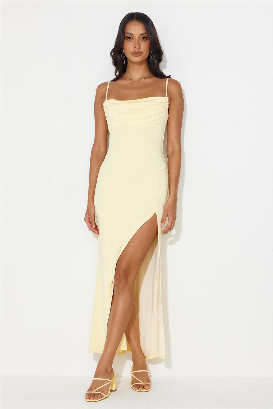 Walk In Confident Maxi Dress Yellow Product Image