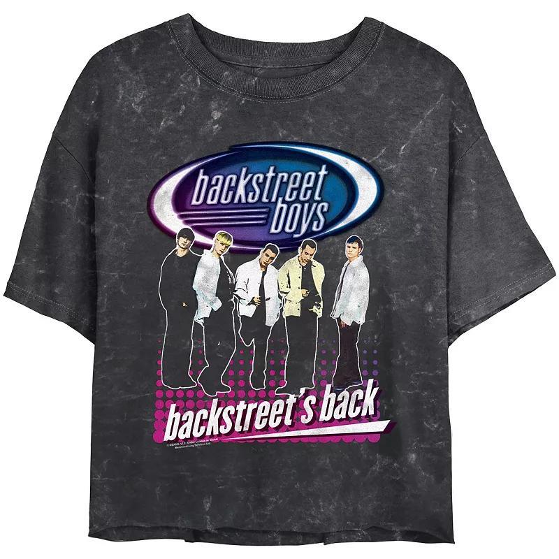 Juniors Backstreet Boys Backstreets Back Crop Top Mineral Wash Graphic Tee, Womens Product Image