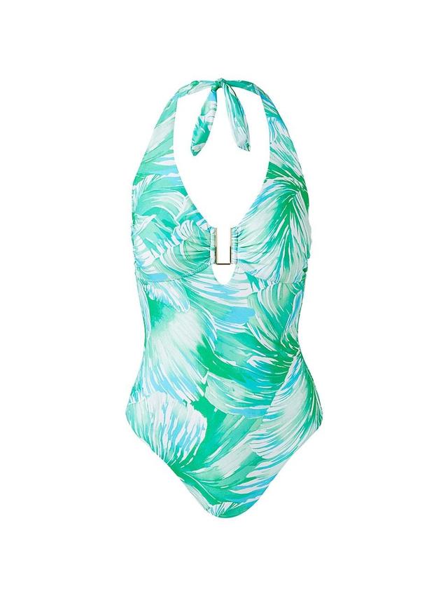 Womens Tampa Palm Halter One-Piece Swimsuit Product Image