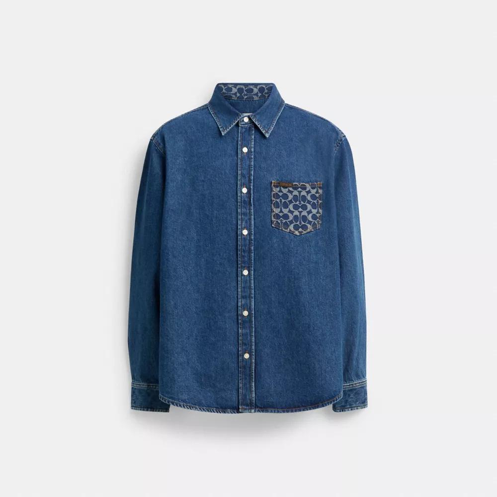 Long Sleeve Denim Shirt Product Image